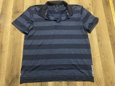 Camisa HEAD, para niño talla mediana, azul, rayas, manga corta, polo Foto 1 de 4