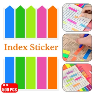 up 500x Sticky Notes Bookmaker Page Maker Tabs Index Stickers Memo Pad Coloured - Picture 1 of 16