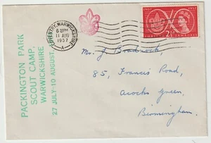 1957 PACKINGTON PARK SCOUT CAMP COVENTRY WARWICKSHIRE POSTMARK & CACHETS COVER - Picture 1 of 1