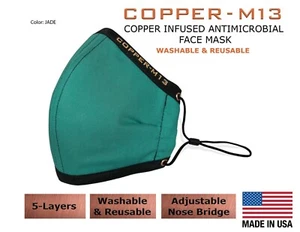 5 Layer Copper Infused Anti-Microbial Face Mask - Multiple Colors & Sizes - Picture 1 of 11