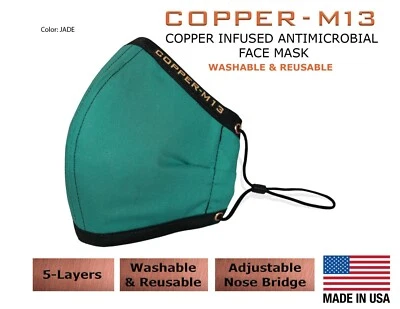 5 Layer Copper Infused Anti-Microbial Face Mask - Multiple Colors & Sizes - Image 1 of 4