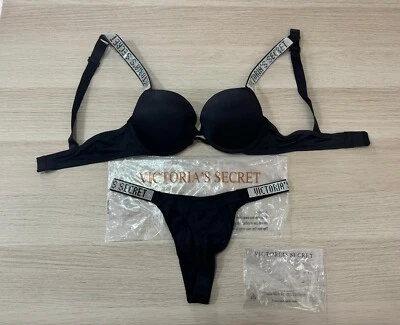 REGGISENO 75B PUSHUP INTIMO LINGERIE TANGA PERIZOMA BRASILIANA VICTORIA'S SECRET - Immagine 1 di 4