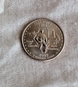 2003-P 25C Quarter Dollar; Illinois; Land of Lincoln; - Bild 1 von 2