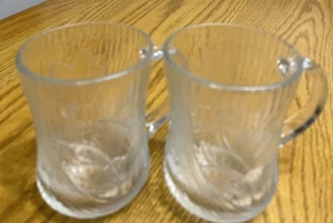 Arcoroc France Tazzine da caffè Canterbury Crocus coppia tazze vetro 8 oz vintage - Foto 1 di 5