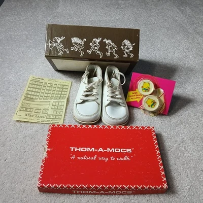 Zapato para caminar bebé Thom A Mocs 1983 de colección talla 1 caja original y calzado guardián de encaje Foto 1 de 4