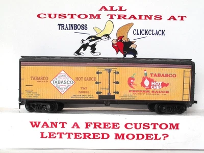 HO SCALE CUSTOM LETTERED TABASCO HOT SAUCE REEFER  🌮🌮AVAIL IN O SCALE🌮🌮 - Image 1 of 4