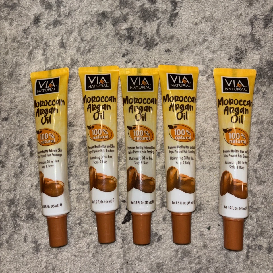 Aceite de argán natural marroquí VIA para cabello, cuero cabelludo y cuerpo 1,5 oz ea - Lote 5 tubos Foto 1 de 1