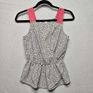 Candie’s Schößchen Tank Top Damen klein weiß schwarz Herz Print rosa Träger Bluse - Bild 1 von 8