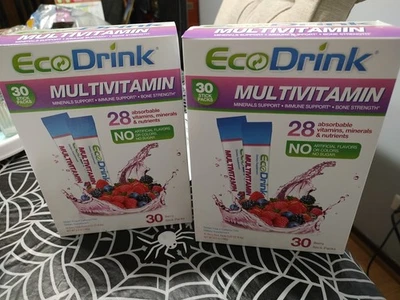 2 Boxes EcoDrink Complete Multivitamin Drink Mix, 60 Packets, (30 Per Box) BERRY - Image 1 of 3