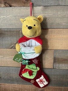 Vintage Disney 3D Winnie The Pooh Christmas Stocking w/ Honey Pot & Presents - Picture 1 of 8