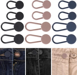 12 Stück Flexible Hosen Knopfverlängerer Bund Expander für Jeans & Hemden - Bild 1 von 12