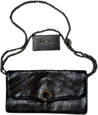 ELAINE TURNER Charcoal/Silver Snakeskin Envelope Purse W Detachable Chain - Image 1 of 4