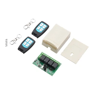 DC 4-Channel 443MHz Wireless RF Remote Control Relay Switch With 2 Receiver - Picture 1 of 20