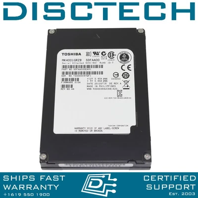 Toshiba MK4001GRZB 400GB 2.5" SFF SLC SAS SSD Drive - Image 1 of 3