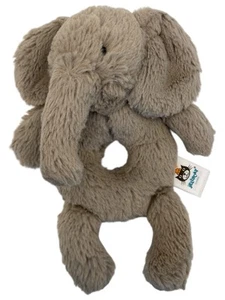 Jellycat Elephant Plush Baby Rattle Lovey Grey  Security Play Infant Silky Fur - Picture 1 of 2