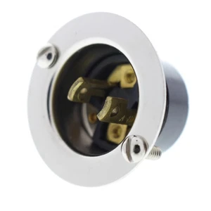 Cooper Negro Industrial 15A 125V 2 polos 2 cables bloqueo enano brida entrada 7466 - Imagen 1 de 5