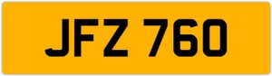 JFZ 760 J 3x3 DATELESS PRIVATE NUMBER PLATE JON JOE JAK JAC JACK JAMES JEFF JAY - Picture 1 of 1