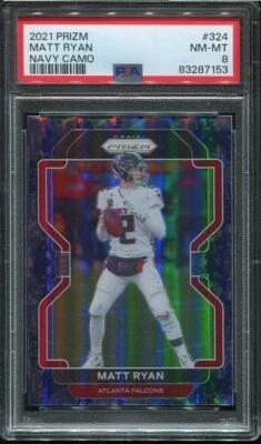 2021 Panini Prizm Navy Camo Matt Ryan /25 #324 Atlanta Falcons PSA 8 NM - MINT - Image 1 of 3