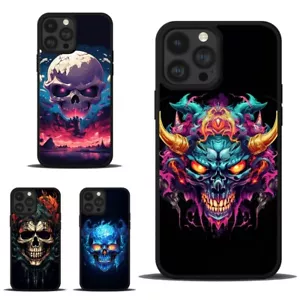 For iPhone 6 7 8 11 12 13 14 15 pro max Cover anime esque fantasy skull - Picture 1 of 25