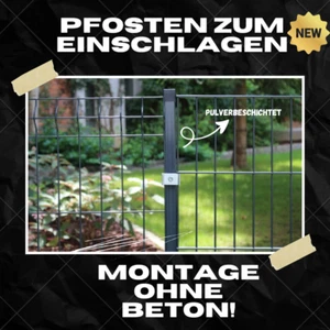 Pfosten für Doppelstabmattenzaun zum Einschlagen ohne Beton Zaunpfosten Rammen - Bild 1 von 6