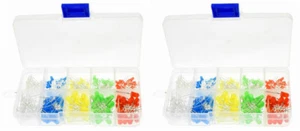 200 piezas x2 luces LED blancas amarillas rojas azules verdes surtido kit caja 400 piezas total - Imagen 1 de 3