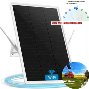 200m Dual Band Wireless Solar WiFi Extender Repeater Router Range Signal Booster - Picture 1 of 19