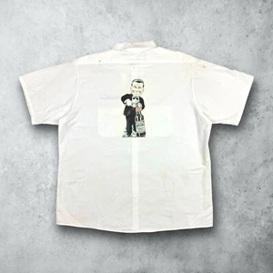 Vintage 90s Budweiser Distressed Beer Work Shirt White Size 2XL Workwear - Picture 1 of 11