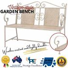 Garden Park Bench Outdoor Patio Chair Seat White 2 Seater Sturdy Furniture Steel