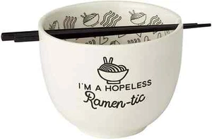 Enesco 6002424 Our Name is Mud Hopeless Ramen-Tic Soup Bowl and Chopsticks Set - Picture 1 of 3