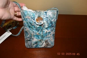 Brahmin Marley Blue Lace Melbourne Genuine Leather Crossbody Bag Purse NEW RARE - Bild 1 von 5