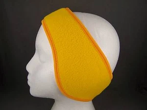 Bright Yellow reversible fleece ear muffs head wrap warmers ski adjustable - Picture 1 of 3
