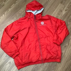 Camp Equinunk Charles River Apparel Red Hooded Jacket Size XL Sweatshirt Lining - Picture 1 of 11