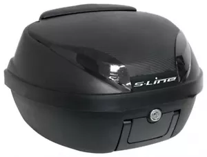 BAULETTO UNIVERSALE 42 LITRI NERO OPACO CON PIASTRA E SCHIENALINO PER SCOOTER - Picture 1 of 2