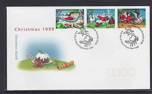 CHRISTMAS ISLAND  1999 CHRISTMAS set on FDC - Santa Claus & BIRDS Wildlife. - Picture 1 of 1