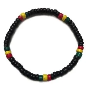 Paquete de 2 pulseras de cuentas de coco rasta JL746 para mujer hombre carcasa rastafari ajustable - Imagen 1 de 1
