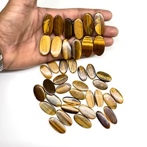 40 Pcs/20 Pairs Natural Tiger Eye 24-31mm Cabochon Gemstones Wholesale Lot - Picture 1 of 15