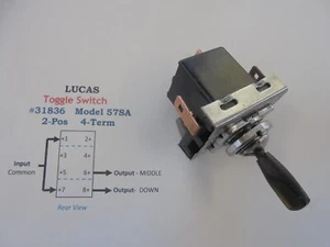 Lucas Vintage #31836 2-Pos 4-Term Toggle Switch - Picture 1 of 1