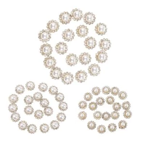 20pcs Faux Pearl Rhinestone Flatback Button Embellishments DIY Bags Shoes - Picture 1 of 10