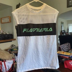 Fila Active Top Play date NWT Size ? Small Sleeveless White Black Sportwear - Picture 1 of 12