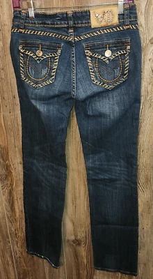 Virgin Only VO Jeans Women's Size 27x33 Blue Denim Boot Stitch western rodeo - Image 1 of 4