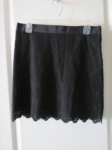Falda lápiz corta forrada negra de encaje de algodón J Crew nueva con etiquetas con cremallera lateral, decoración talla 2 - Imagen 1 de 14
