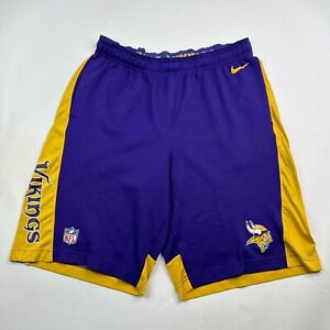 Nike Mens Large Purple Yellow Minnesota Vikings NFL On Field Shorts