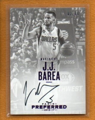 J.J. Barea 2016-17 Panini Preferred BK Autographs Purple Auto /49 - Image 1 of 2