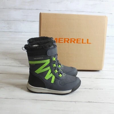 Merrell Baby Boy's Winter Snow Boots Infant Size 4 Navy Black Gray Lime Green - Image 1 of 4