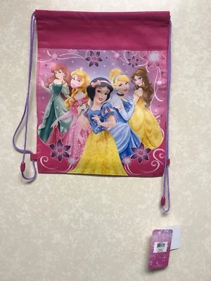 Bolsa tote com cordão não tecido Disney Princess (altura 13,5", largura 10,5") - Imagem 1 de 4