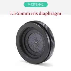 1PZ Diaframma iride nero 1,5-25mm con 14 lame anello adattatore fotocamera da M42 a M42 - Foto 1 di 3