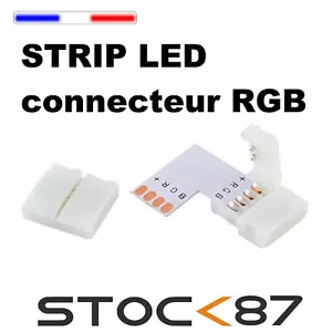 RGB90# connecteur angle droit sans soudure pour strip LED 5050 RGB 1 à 10 pcs - Bild 1 von 1