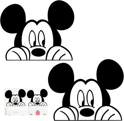 2 Mickey Mouse Peeking Decal Sticker for Macbook Laptop Car Window Bumper Truck - Image 1 of 4