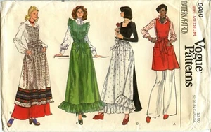 Delantal de mujer Vogue 9050 patrón de costura mediano 11 piezas vintage misses años 70 - Imagen 1 de 4