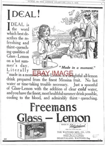 1919 Reklame für Freeman's (Pudered) Glass - Lemon Original TENNIS Print Ad 733/14 - Bild 1 von 1